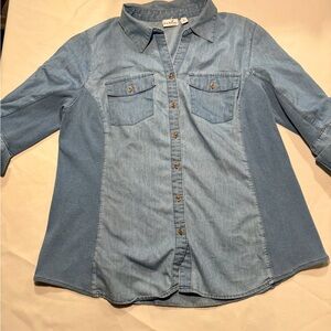 Kim Rogers Denim Blue Button-Down Shirt